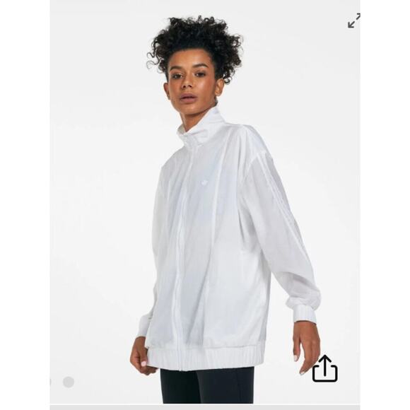 Adidas Adicolor Oversized Ripstop Track Jacket White Size Small - Picture 1 of 7
